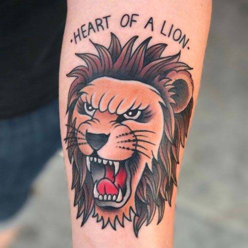 american-traditional-lion-tattoo-arm american-traditional-lion-tattoo-arm